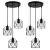Lámpara Colgante Hexagonal Pequeña Estilo Industrial Creativa y Personalizada Transfronteriza para Entrada, Escalera, Pasillo, Comedor, Dormitorio, Lámpara de Arte en Hierro
