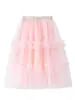 Suéter Pulôver Malha Colorida para Meninas Suéter de Tricô Saia de Renda para Crianças Grandes Saia Média para Crianças Conjunto de Inverno