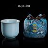 Rongshantang Lou Genwang Maestro Tianqing Ru Horno Maestro Taza Individual Taza de Degustación Jianzhan Ru Porcelana Apertura Taza de Té Kung Fu