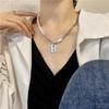Colar Coração Dupla Camada Doce e Fresco Estilo Americano Atacado Tendência Ins Design de Moda Splicing Corrente para Clavícula de Moletom Longo