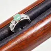 Anillo de Jadeíta Birmana Azul Agua Diamante Completo Estrella Estilo Nacional Elegante Diversidad de Moda Cabello Uno 9334