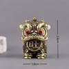 Adornos de León de Latón Puro, un Par de Guardianes Rezando por Riqueza, Decoraciones Retro para Mascota de Té de Escritorio para el Hogar y la Sala de Estar
