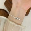 Pulsera de plata de ley s925 con diseño de dulce amor para mujer, cadena de coliflor brillante, estilo nicho, corazón de moda, sensación de alta gama.