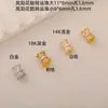 Cuentas Espaciadoras Grandes con Agujero Grande Chapadas en Oro de 18 Quilates que Conservan el Color, Microincrustadas con Circonitas, Cuentas de Cubo, Accesorios para Joyería Hecha a Mano DIY, Cuentas de Transferencia Flor de Tambor Fengyang