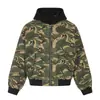 Chaqueta de Algodón con Capucha Camuflaje Retro Americana para Hombre Invierno Tendencia High Street Estilo Traje de Vuelo Chaqueta de Béisbol Ropa de Algodón