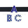 Letras de diamante azul zafiro de 8 mm letras de aleación de pedrería correa DIY con cuentas collar para mascotas tobillera accesorios de joyería
