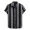 Camisa de impresión digital 3D transfronteriza europea y americana para hombre, nueva moda hawaiana de moda, solapa, manga corta, top
