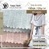 Tecido de Pijama de Algodão Puro com Listras de Corda Novo para Primavera e Outono Estilo Doce Fresco Vestido Feminino Top Gaze