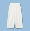 Pantalones Casuales de Algodón Plisados de Linterna Cortos para Mujer para Otoño e Invierno