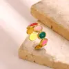 Nueva Serie de Anillos de Acero Inoxidable con Goteo de Aceite de Amazon para Mujer, Anillos Ajustables de Sirena Personalizados, Flores al por Mayor