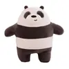 Brinquedo de Pelúcia We Bare Bears 25cm Panda Macio Recheado Almofada de Corpo Longa Personagem Urso Preto Adorável Presente Criativo para Crianças e Meninas Perfeito para Dormir Abraçar e Decoração de Quarto