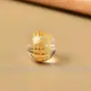 Cuentas de Imitación de Cristal Blanco Natural al por Mayor con Cinco Sutras, Grabado Estampado en Oro, Cuentas Redondas, Accesorios Semi-Terminados para Joyería DIY