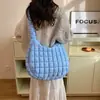 Bolsa de Hombro Cruzada Plegable Nube al por Mayor Transfronteriza Moda para Mujer Doble Cara Gran Capacidad Bolso Tote de Algodón Relleno
