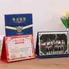 Certificado de Graduación Creativo de Jardín de Infancia de Cuero Rojo y Azul Se Puede Colocar en la Mesa con Fotos de 8 Pulgadas, Páginas Interiores Personalizadas e Impreso Zxwh