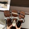 Medias Pantuflas Abiertas de Suela Gruesa para Mujer, Estilo de Nicho Verano 2026, Sandalias Casuales para Vacaciones en la Playa que Aumentan la Altura