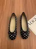 Sapatos Rasos Femininos Mary Jane com Laço de Bolinhas Francesas Chuyuji 2026 Primavera Novo Solado Macio Slip-On Sapatilhas