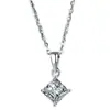 Collar de Plata S925 con Moissanita Irregular de 1 Quilate Corte Princesa para Mujer, Finamente Elaborado, Cadena para Clavícula de Calidad de Exportación, Mismo Estilo que en Xiaohongshu