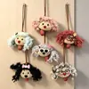Encantador perrito peludo con la lengua fuera, llavero para bolso, colgante de dibujos animados natural, semillas de terapia de sonido curativas, popular en zonas escénicas, amuleto divertido y adorable