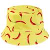 Chapéu de Pescador Reversível com Estampa de Pimenta Novo de Verão para Homens e Mulheres, Chapéu de Sol para Uso Externo com Aba Larga