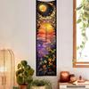 Tapiz Largo Comercio Exterior Sol y Luna Flor Fondo Pintado Tela Colgante Decoración Habitación Dormitorio Arte Estético Tela Colgante Tapiz
