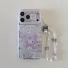 Capa Roxo Bonitinha Desenho Animado Maçã 17Promax para Celular Adequada para 16Pro Banho Dourado Camada Dupla 15Pro14Pro