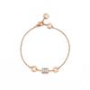 Pulseira Fanjia de Cobre Branco com Logotipo, Pulseira Leve Borboleta para Mulheres, Joia de Flor Glicínia, Pulseira Atrai Dinheiro, Presente de Aniversário para Namorada