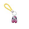 Llavero de cuerda trenzada creativo de la serie Hello Kitty de Amazon, colgante de coche creativo Dunhuang de cuero con dibujos animados