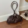 Bolsa Clássica Elegante e Única Tecida para Ombro Feminina, Bolsa Nuvem Versátil e Fashion, Bolsa de Ombro e de Mão Plissada