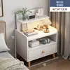 Mesita de Noche, Gabinete de Almacenamiento Simple y Moderno para Mesita de Noche de Dormitorio, Gabinete Pequeño para Viviendas de Alquiler, Estante de Almacenamiento Simple