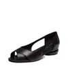 Sandalias de Verano 2026 Estilo Nuevo Piel Suave Punta Abierta Versátiles Moda Huecas Suela Suave Zapatos Casuales para Mujer sin Cierre