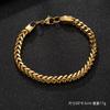 Hip hop moderno cadena cubana cadena retorcida de acero de titanio cierre de langosta pulsera negra pulsera de acero inoxidable para hombre joyería europea y americana