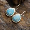 Pendientes de piedra emperador de piedra natural en forma de gota, nuevos y sencillos de alta calidad, ligeros, de lujo, joyería europea y americana al por mayor