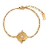 Moda Ins Europea y Americana Diseño de Nicho Explosiones Pulsera Acero Inoxidable Chapado en Oro de 18K Personalidad Retro Pulsera de Ocho Puntas de Hombre para Mujeres