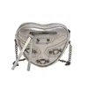 Bolsa de Ombro Coração de Design Único de Nicho para Mulheres Nova Moda Primavera e Verão 2025 Bolsa Transversal Mini Sexy com Corrente