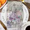 Servilleta Impresa con Flores de Plantas Transfronteriza Pañuelo Cuadrado de Doble Capa Decoración de Mesa para Cocina del Hogar Transfronteriza Pañuelo al por Mayor