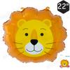 Venta al por mayor cabeza de animal de dibujos animados grande león cabeza de jirafa Decoración de fiesta de cumpleaños infantil globo de película de aluminio