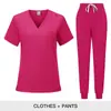Conjunto de uniformes de trabalho casuais para hospital, com blusa e calça, para uso transfronteiriço, conjunto de moletom de manga curta, confortável