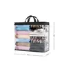 Bolsa de almacenamiento de ropa, transparente y visible, para juguetes y mantas, impermeable, apilable, con asas, disponible en stock