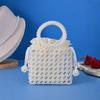 Nova Bolsa Feminina de Pérolas Acabada com Miçangas Feitas à Mão Bolsa Transversal Feminina para Desfile de Moda Bolsa de Noite Portátil com Argola Transfronteiriça