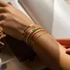 Conjunto de 7 Piezas de 12 Piedras de Nacimiento Transfronterizo, Pulsera, Estilo Unisex Moderno y Sencillo, Joyería Dorada Apilable para Mujeres