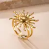 Anillo de acero inoxidable estilo europeo y americano para mujer, personalidad de alta calidad, joyería de acero de titanio, soldadura por presión de aceite, flor de marca, anillo abierto, fábrica de venta al por mayor