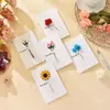 Cartão de Cumprimentos Criativo de Flor de Papel Feita à Mão Cartão de Mensagem DIY Cartão de Cumprimentos Vintage de Papel Kraft com Flor Seca Cartão de Cumprimentos Geral para Feriados Aniversário