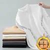[Selección] Camiseta Interior de Cuello Alto Medio Derong para Hombre, Capa Interior de Terciopelo por Ambos Lados, Camiseta de Manga Larga, Ropa Interior Térmica a la Moda