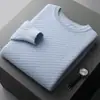 Suéter Masculino de Lã Transfronteiriço Gola Redonda Pulôver Engrossado Outono e Inverno Camisa Básica Tricotada em Cashmere