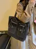 Bolsa de Mezclilla Retro Casual de Gran Capacidad con Doble Bolsillo para Motocicleta 2026 Nueva Versátil Bolsa de Hombro Tote para Mamá