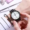 Relógio Masculino e Feminino Alunos do Ensino Fundamental Estilo Coreano Simples Tendência da Moda Retrô Atmosférico Preto e Branco Esportivo Par de Relógios de Quartzo Par