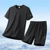 Traje de Verano para Hombre Traje Deportivo de Secado Rápido Traje de Running para Exteriores para Hombre Holgado Transpirable Manga Corta Venta al por Mayor Transfronteriza