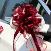 Decoração de Natal Transfronteiriça 6,4cm Tamanho Grande Flor Puxada à Mão Arranjo de Casamento Decoração de Carro de Casamento Bola de Flores Fita