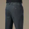 Elásticos, cálidos, suaves y amigables con la piel, confección 3D de proteína de lana, jeans casuales rectos holgados de talle alto para hombre