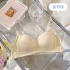 Queso Crema# Ropa Interior Dulce para Mujer Pecho Pequeño Reunido Estudiantes de Niñas Sujetador Ligero Sin Costuras Transpirable